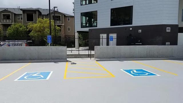 yellow disabled parking space lines
