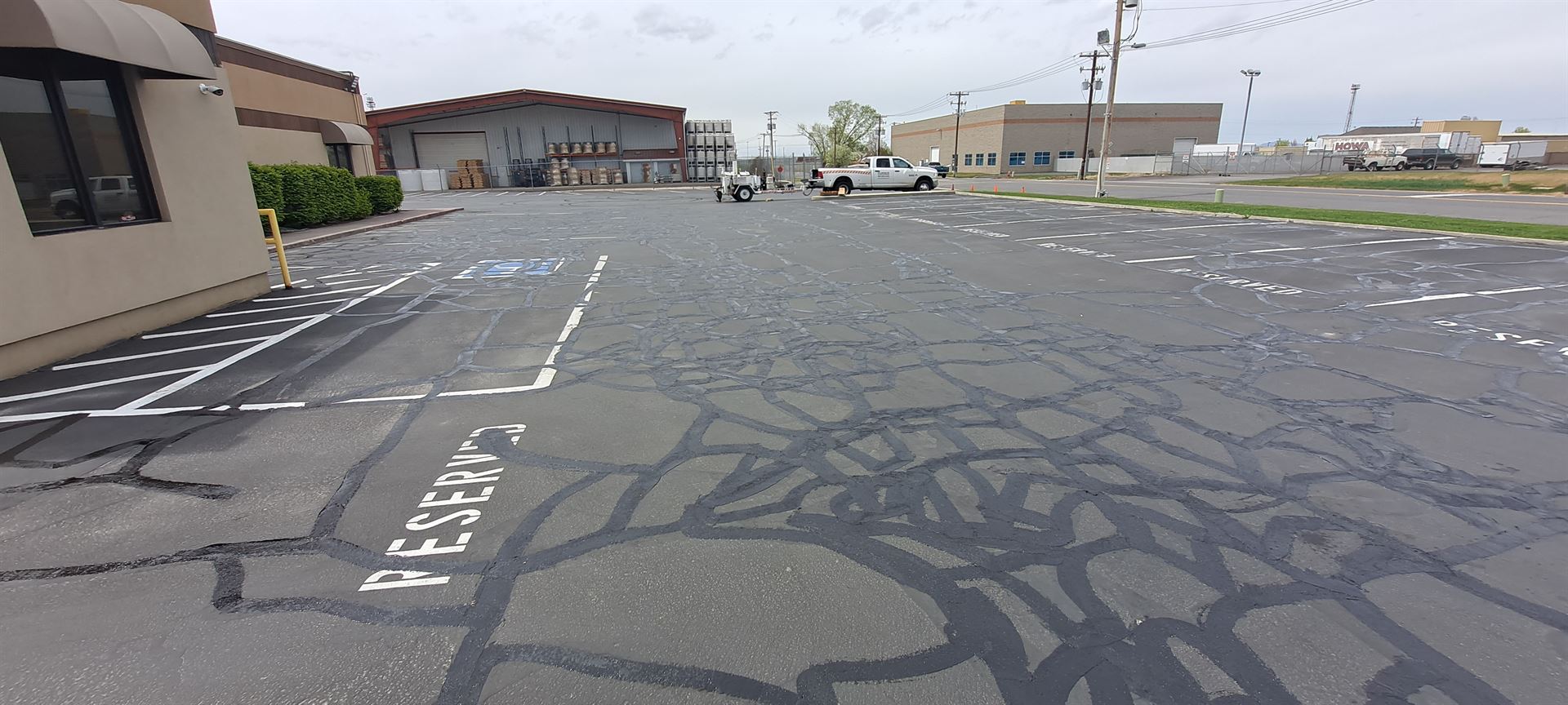seal cracks in the parking lot